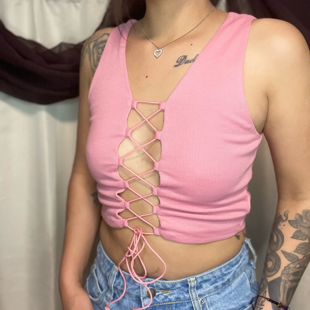 Open tied crop top